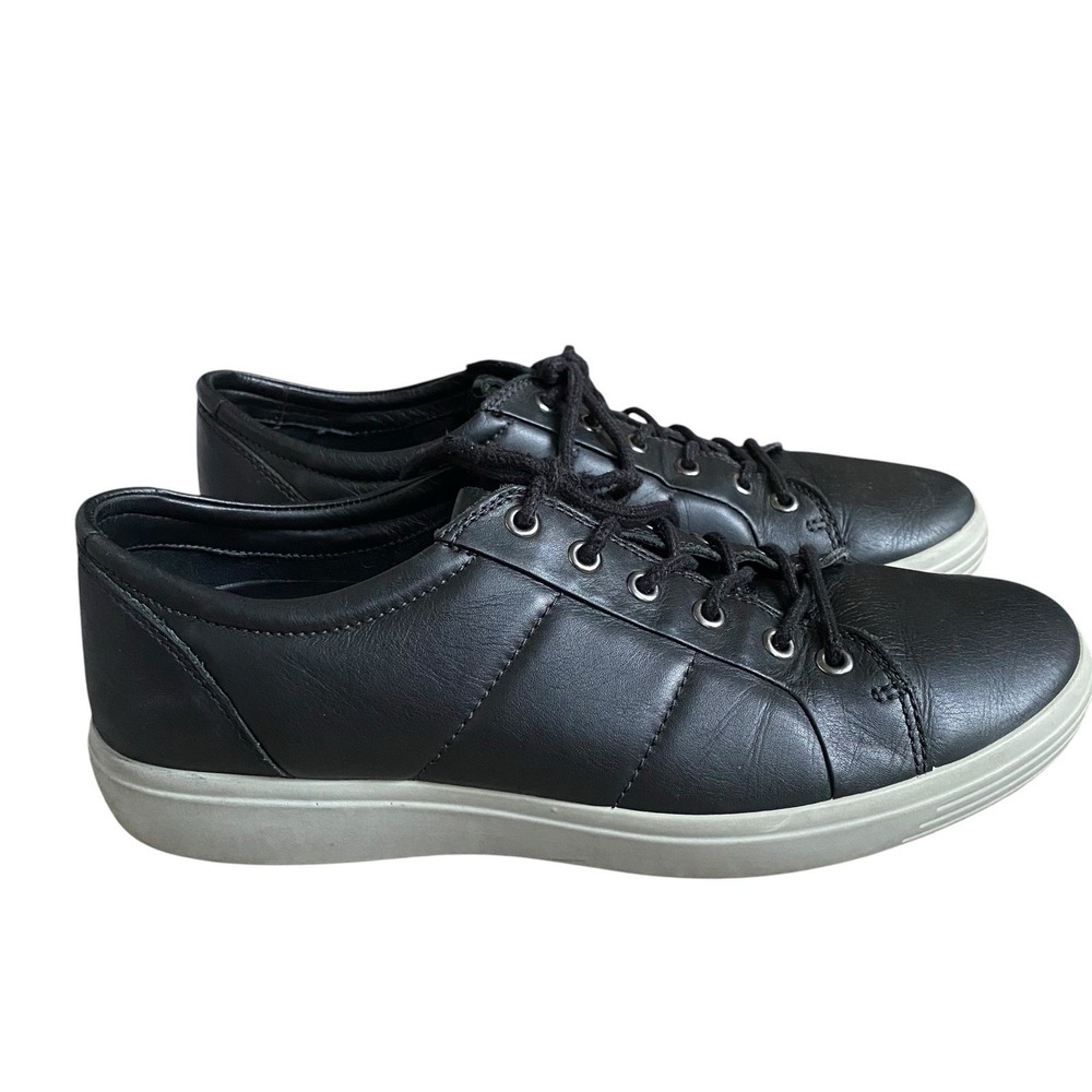 ECCO Soft 7 Casual Life Style Sneakers Shoes  Men's Size 8 EU 42 Black Leather